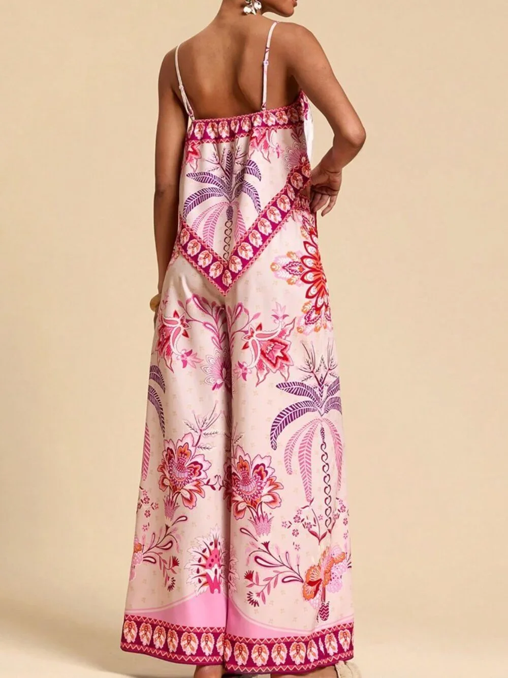 Pink Boho Women's Printed Cami & Pants Set